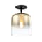Designers Fountain Gatsby 8.5 in. 1-Light Matte Black Mid-Century Modern Semi Flush Mount with Gold Ombre Shade D306M-SF-MB - alternate 8